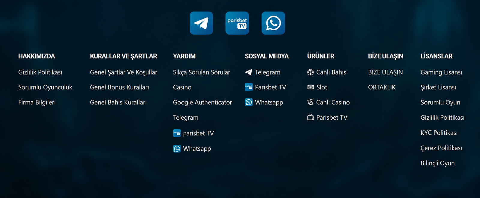 Footer Kurallar ve Sartlar